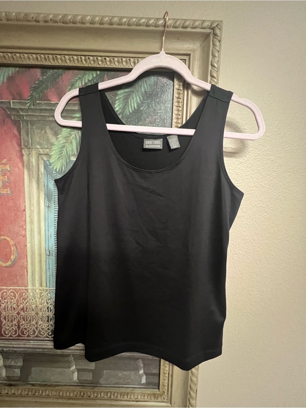 Chico's Additions Black Scoop Neck Tank Top